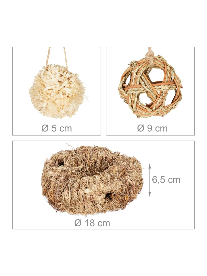 relaxdays 5-tlg. Hamsterzubehör Set in Natur günstig kaufen onesize