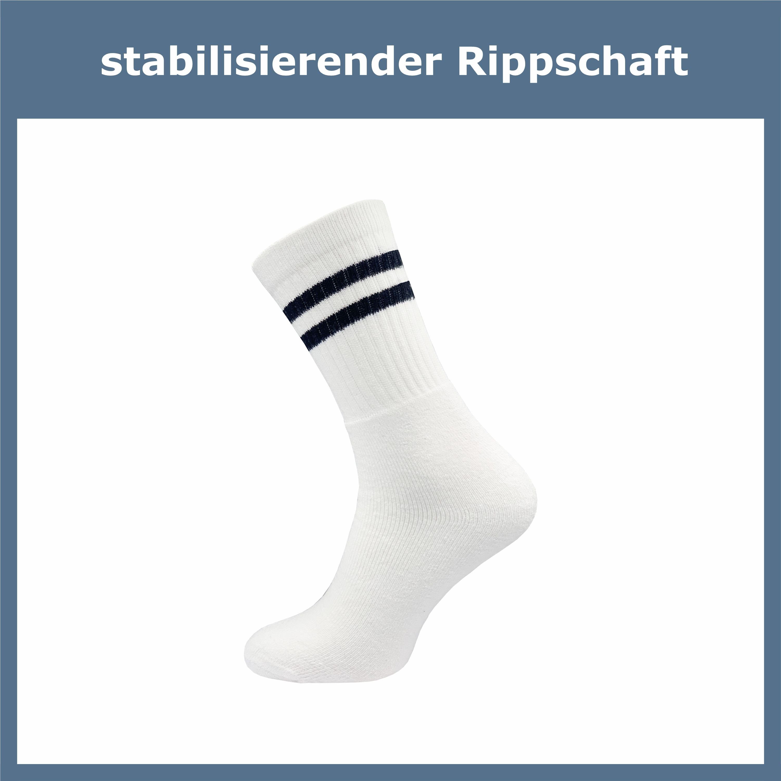 GAWILO Tennissocken für Damen & Herren in schwarz, weiß & grau - Sportsocken aus Baumwolle (10 Paar) Extra langlebig dank verstärktem Frotteefuß - u.a. in 39-42 und 43-46