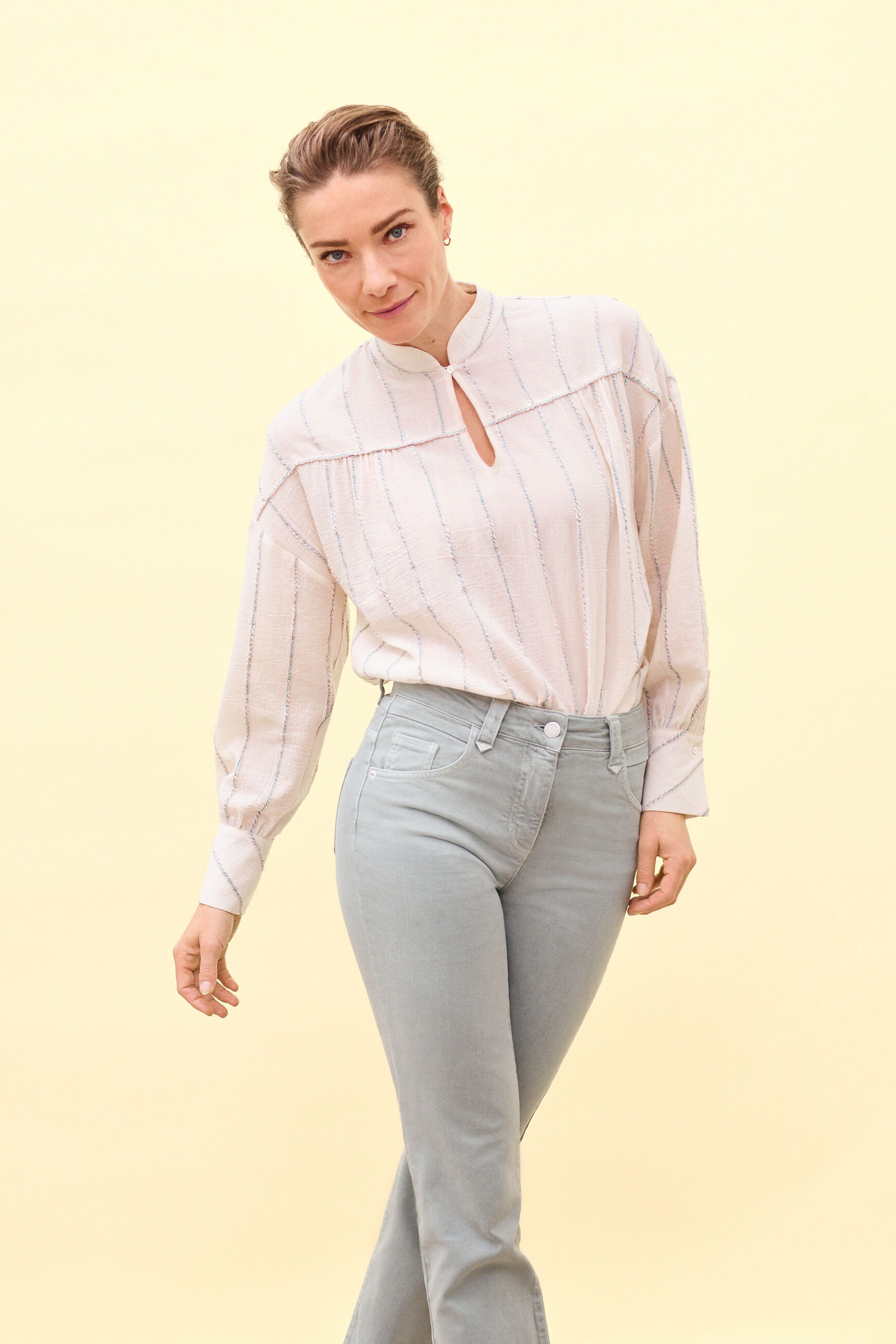 pantalon phoenix bleu pastel femme