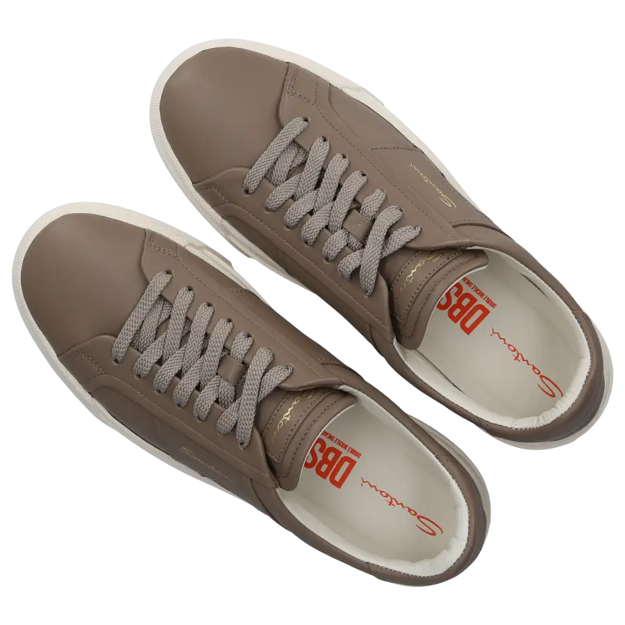 Santoni - Sneaker low DOUBLE BUCKLE Kalbsleder - grau