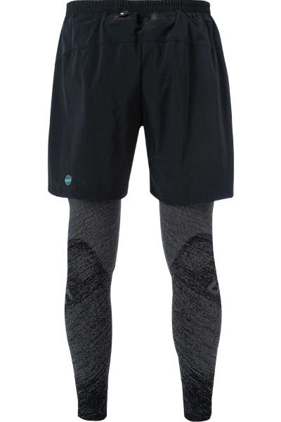 UYN, Sporthose, Mikrofaser, schwarz-grau meliert