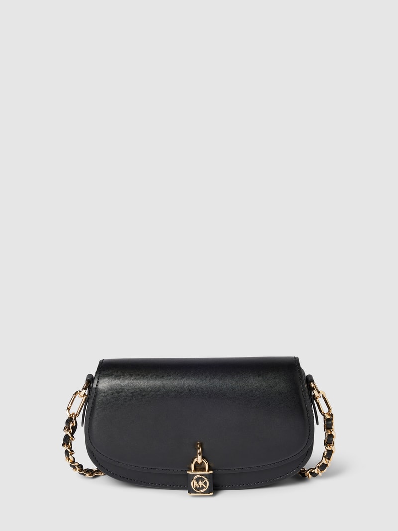 Handtasche mit Label-Applikation Modell 'MILA' in black