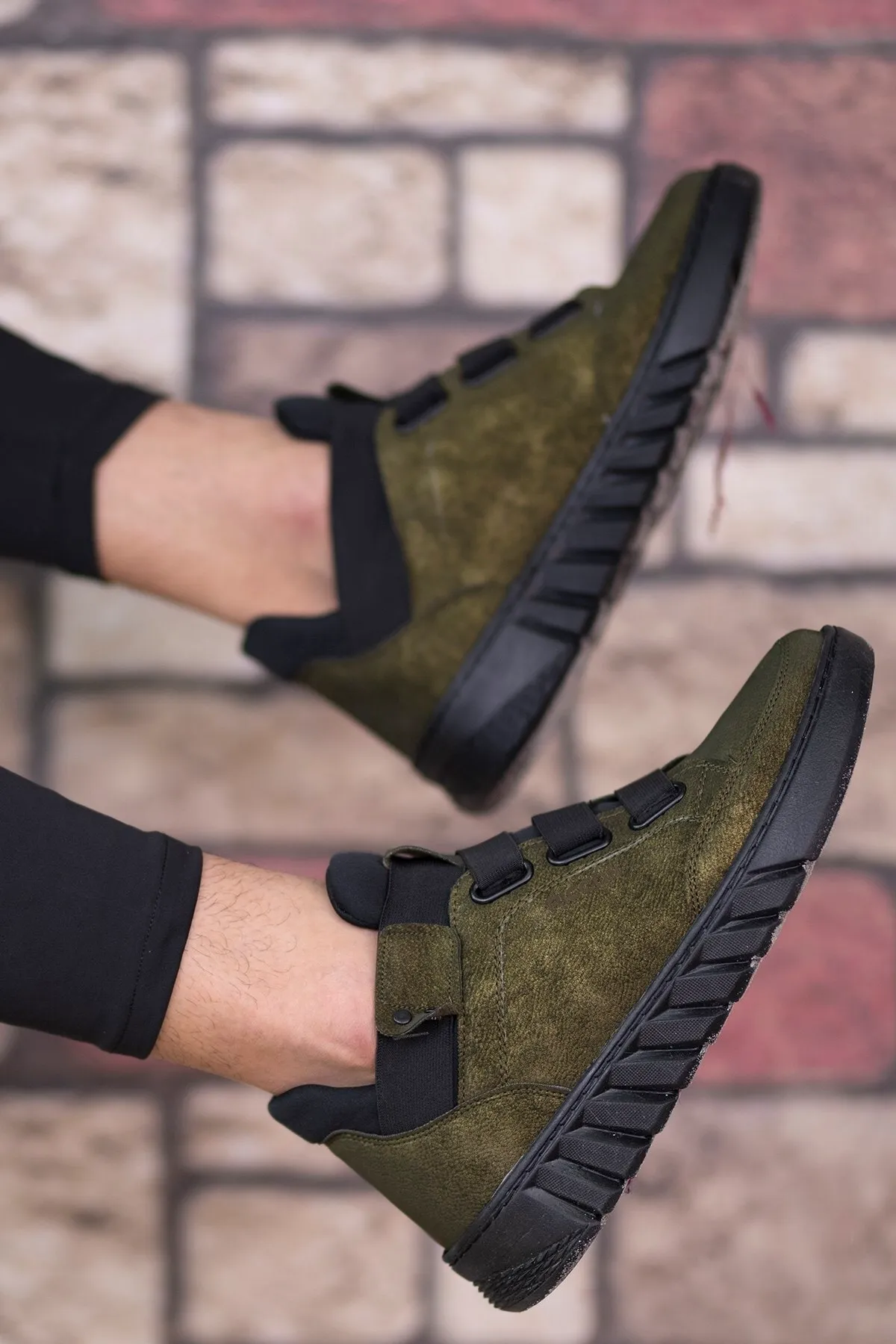 Riccon  Khakifarbene Unisex-Sneakerstiefel 0012383