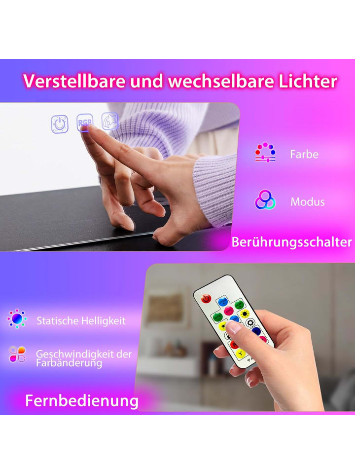 COSTWAY Schminktisch Set mit LED & Ladestation in Schwarz günstig kaufen onesize