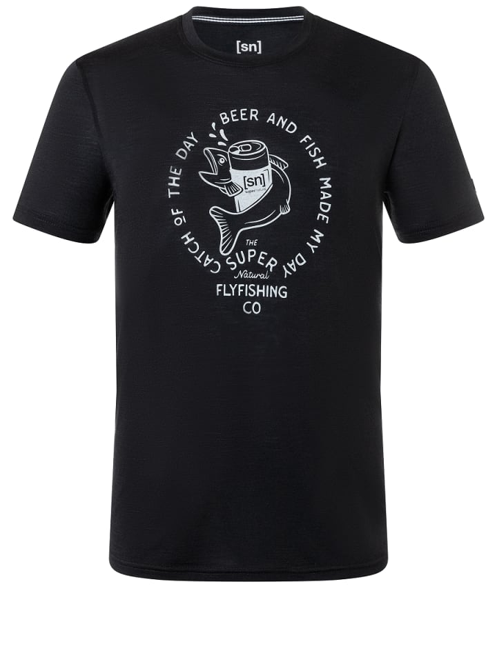 super.natural Merino T-Shirt JUHOS FINEST in schwarz günstig kaufen