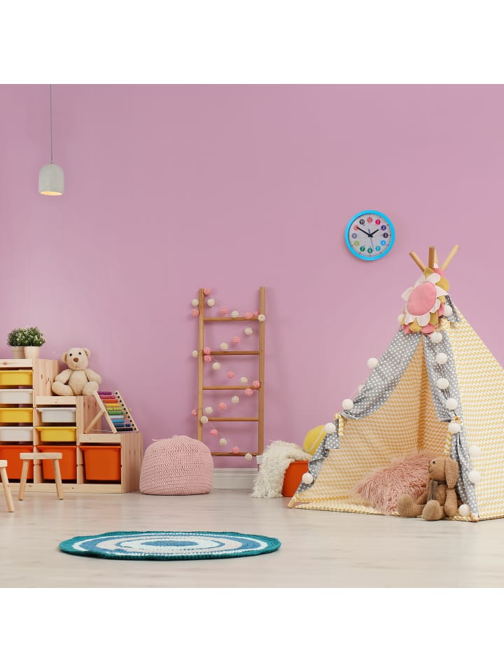 relaxdays Kinder-Wanduhr in Blau - Ø 30 cm günstig kaufen onesize