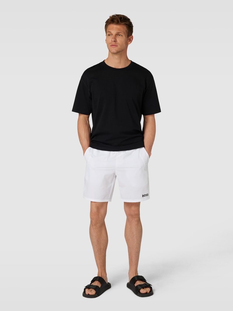 Shorts mit Label-Print in weiß