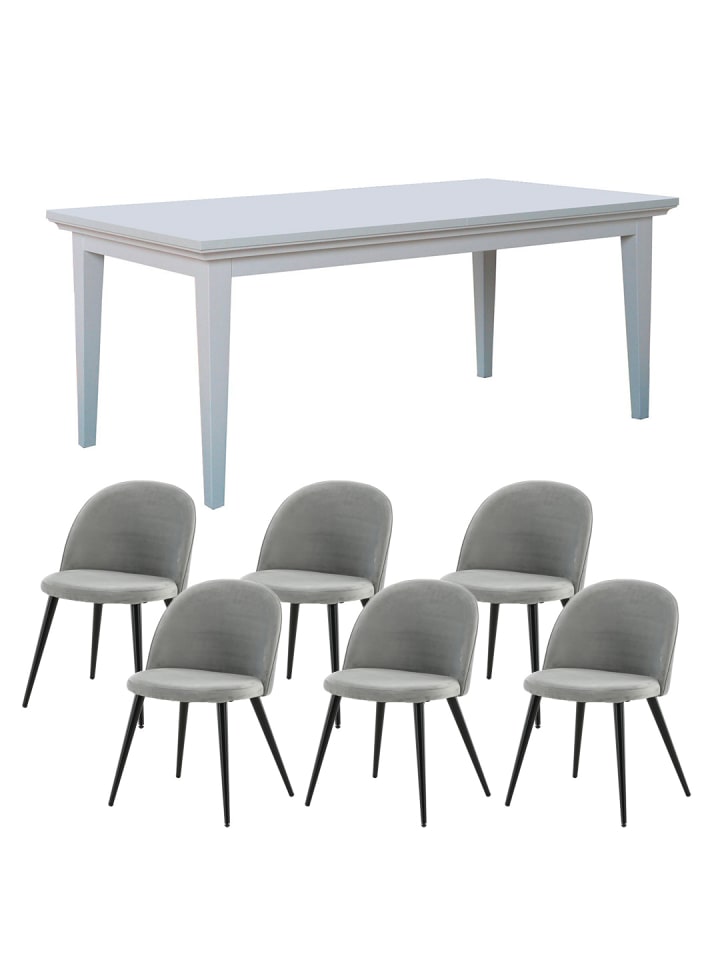 ebuy24 Essgruppe Venedig (7-teilig) Grau 95 x 276 cm günstig kaufen onesize