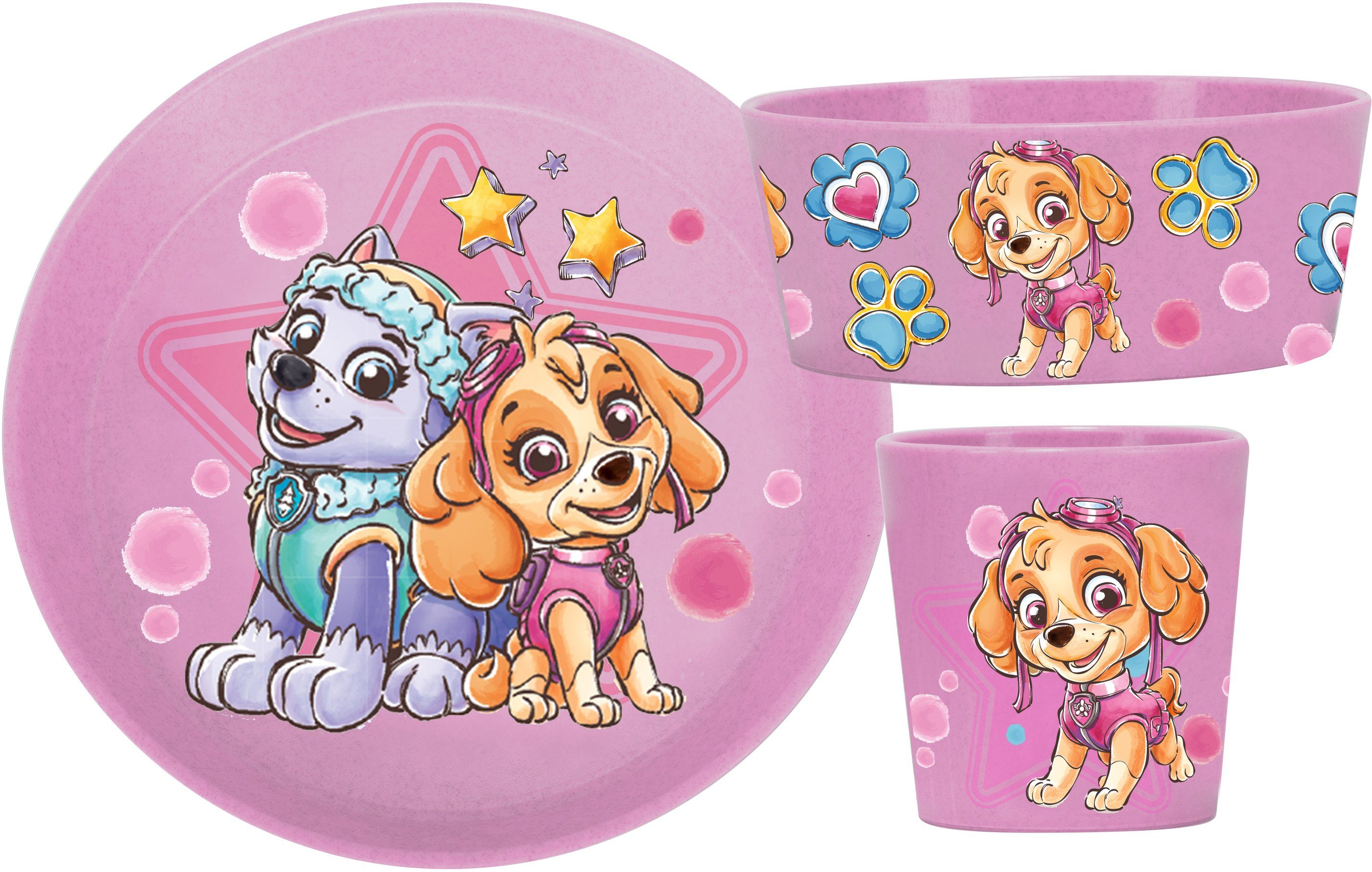 KOZIOL Kindergeschirr-Set CONNECT PAW PATROL (3-tlg), 1 Personen, Kunststoff, Co² neutral produziert, Made in Germany, 3 Teile, für 1 Person