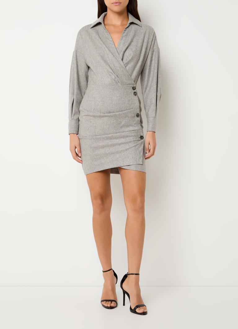 Robe portefeuille courte Fastway de ba&sh en laine mélangée à motif chiné