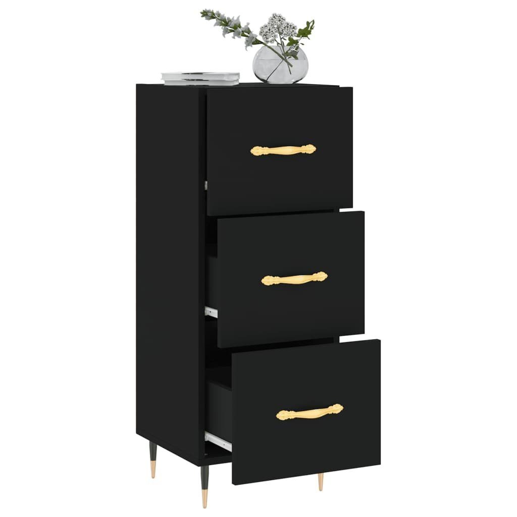 vidaXL Sideboard Sideboard Schwarz 34,5x34x90 cm Holzwerkstoff (1 St)