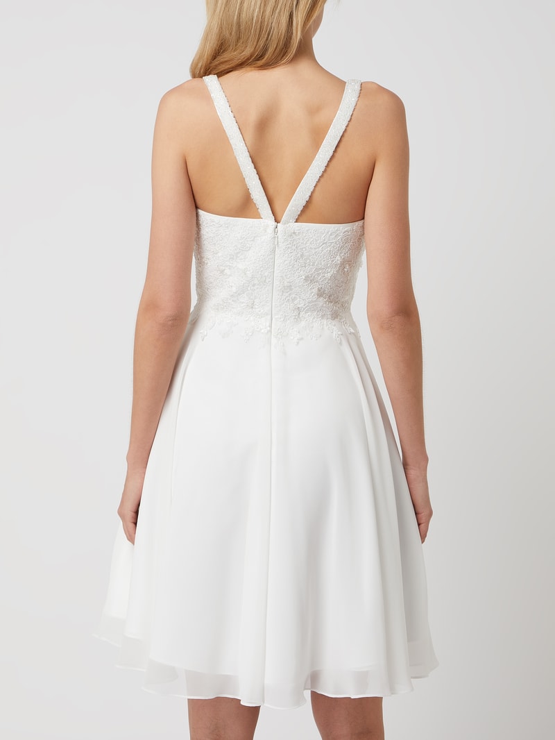 Cocktailkleid mit Herz-Ausschnitt in offwhite