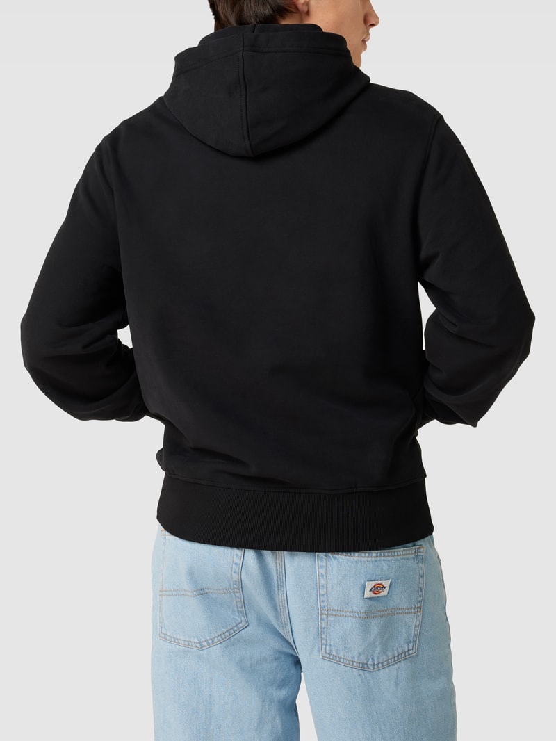 Hoodie mit Label-Print in schwarz