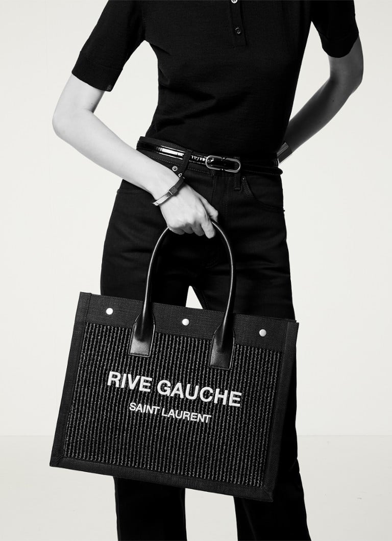 Geantă mică Saint Laurent Riva Gauche cu detalii din piele