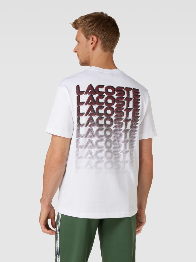 T-Shirt mit Label-Print in weiß