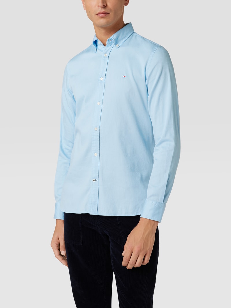 Slim Fit Freizeithemd mit Button-Down-Kragen Modell 'CORE' in hellblau