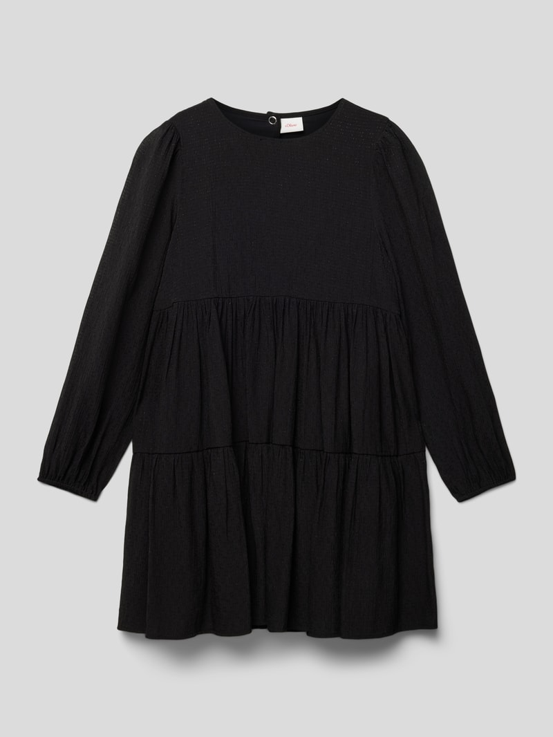 Kleid im Stufen-Look in schwarz