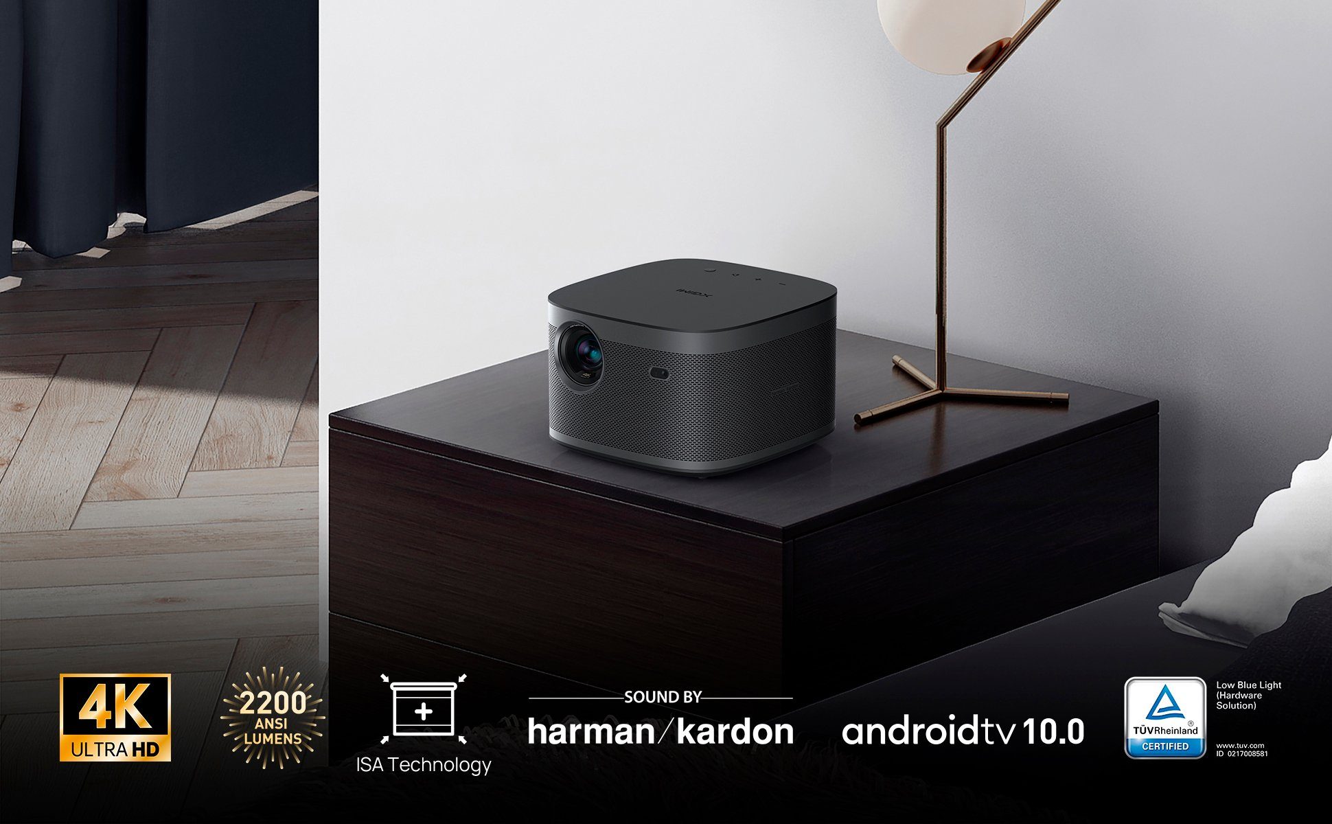 XGIMI HORIZON Pro 4K Beamer (2200 lm, 10000:1, 3840 x 2160 px, Smart Beamer, 4K, 2200 ANSI-Lumen, auto. Keystone)