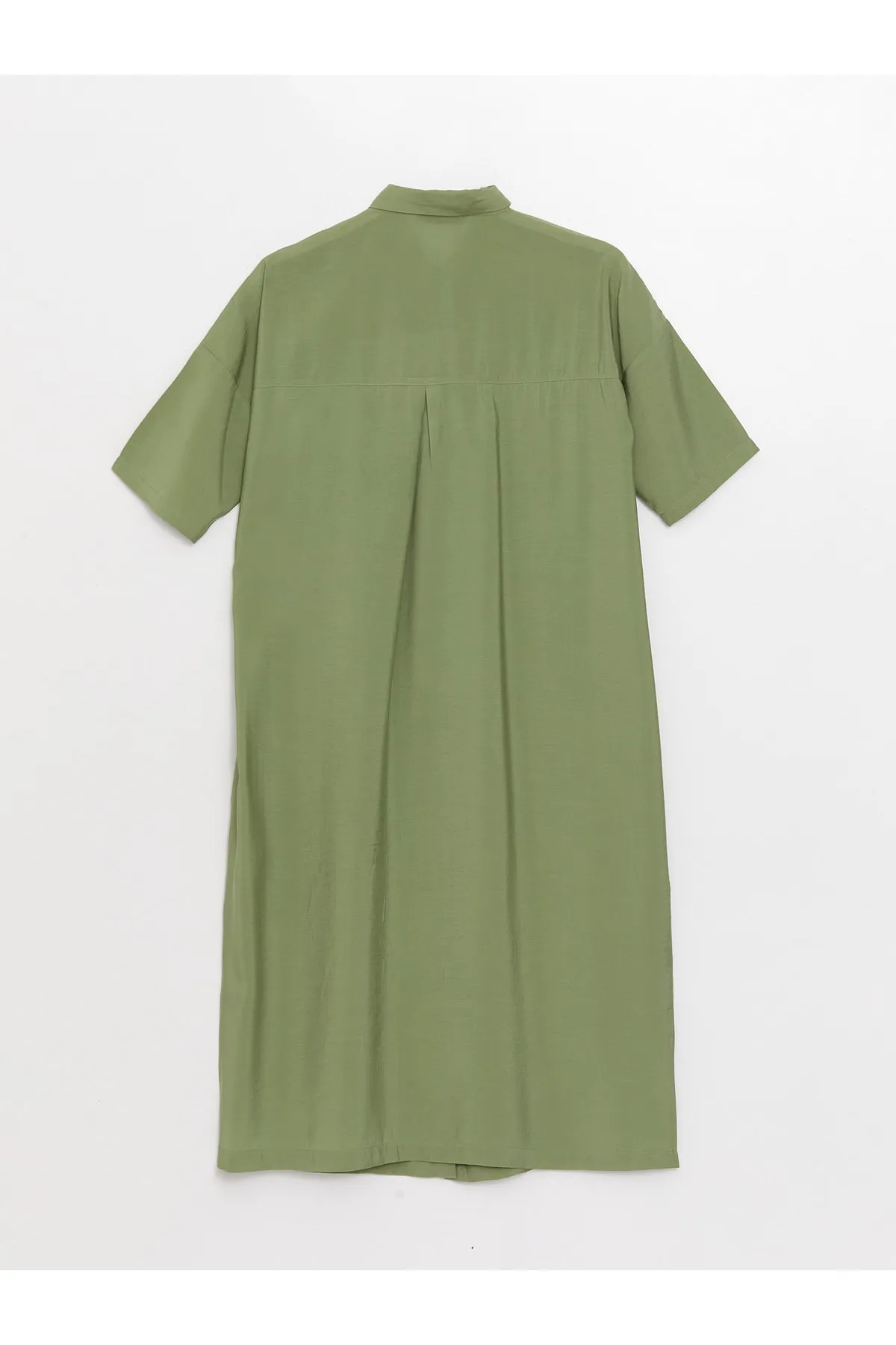 LC Waikiki  Schlichtes, kurzärmliges Damen-Hemdkleid in Leinenoptik