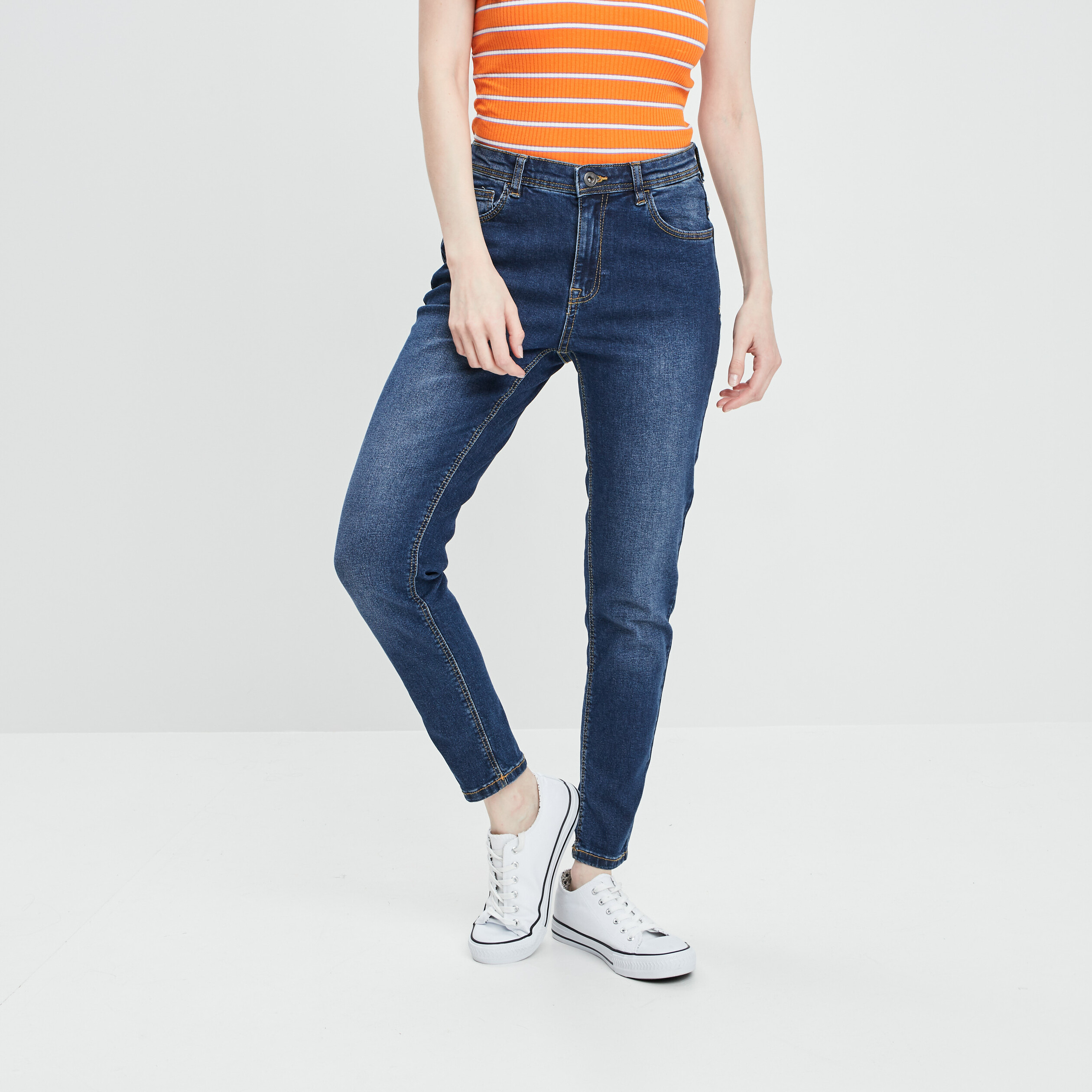Jeans skinny push-up denim double stone femme | La Halle