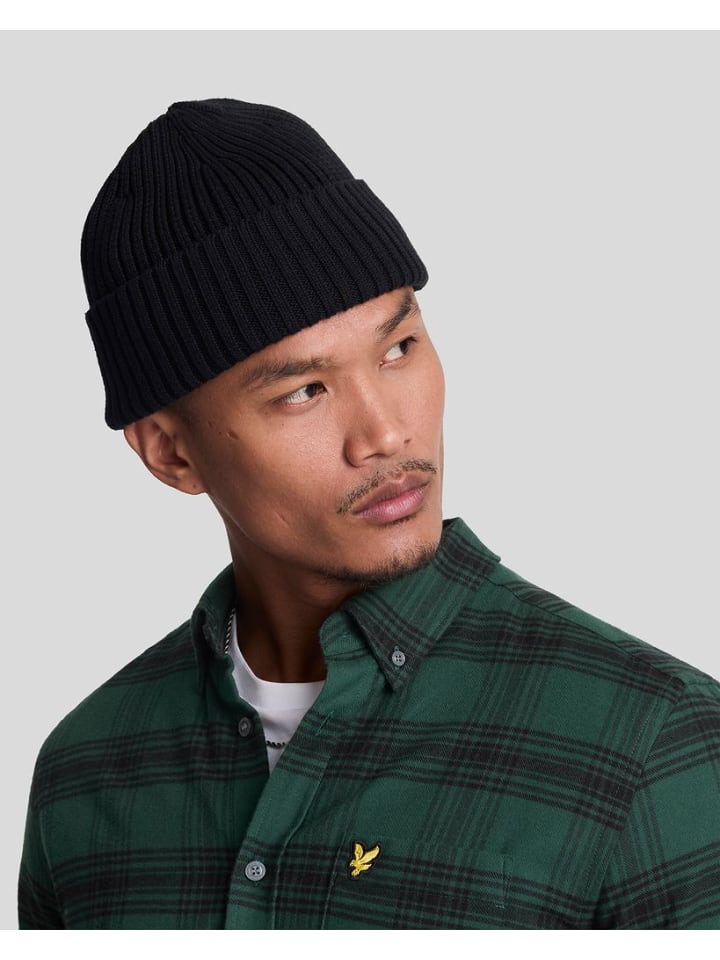 Lyle & Scott Langarmhemd in Tiefgrün/Schwarz günstig kaufen S
