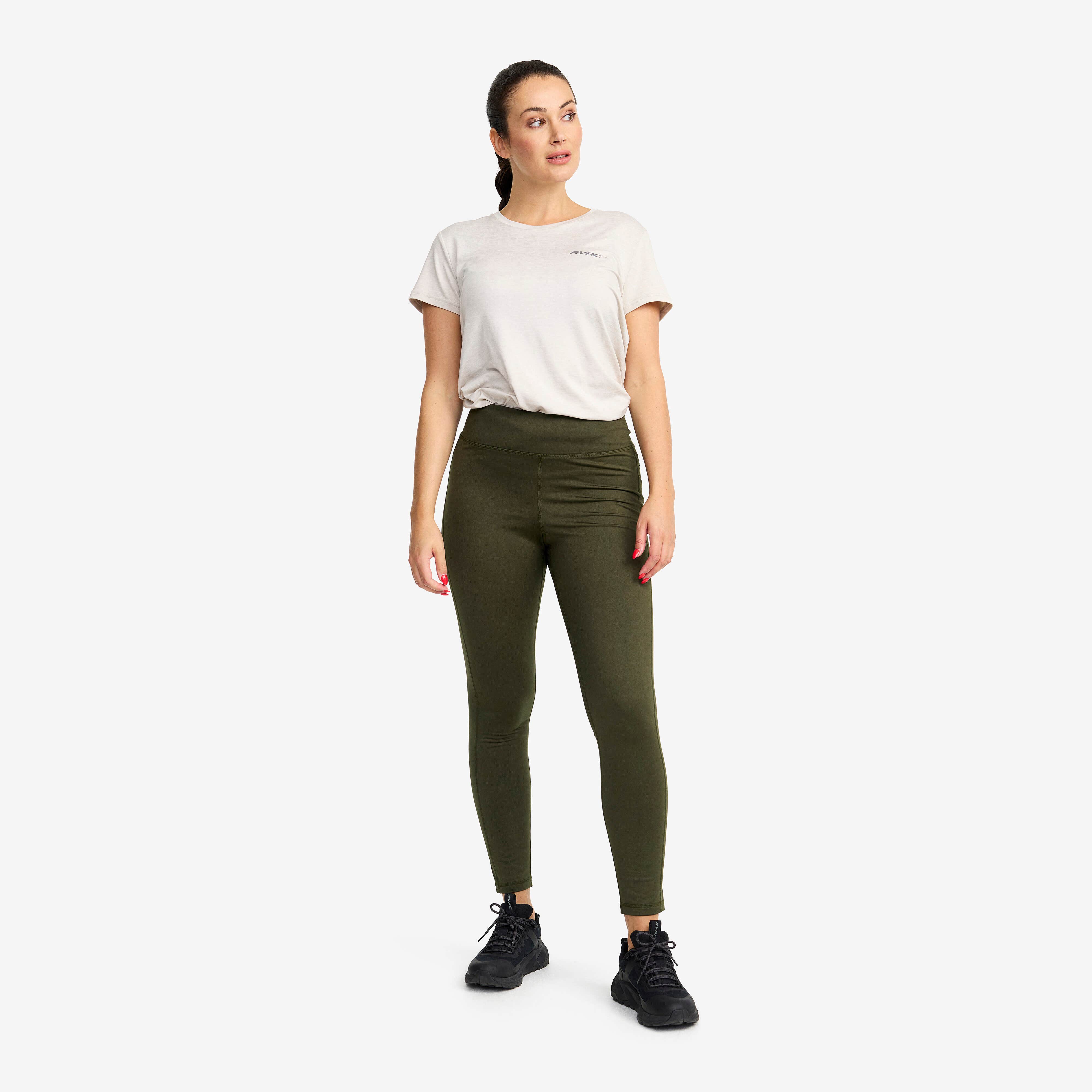 Alaska Fleece Lined Tights Femme Forest Night