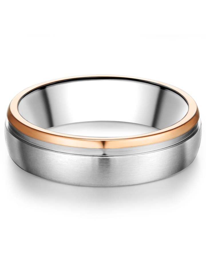 Trilani Ring Edelstahl bi-Color in silber günstig kaufen