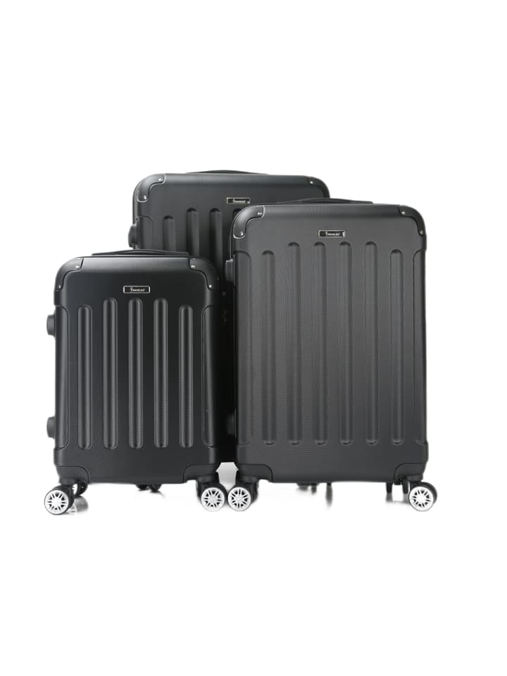 COFI 1453 Reisekoffer Koffer 3 tlg Hartschale Trolley Set in Schwarz günstig kaufen onesize