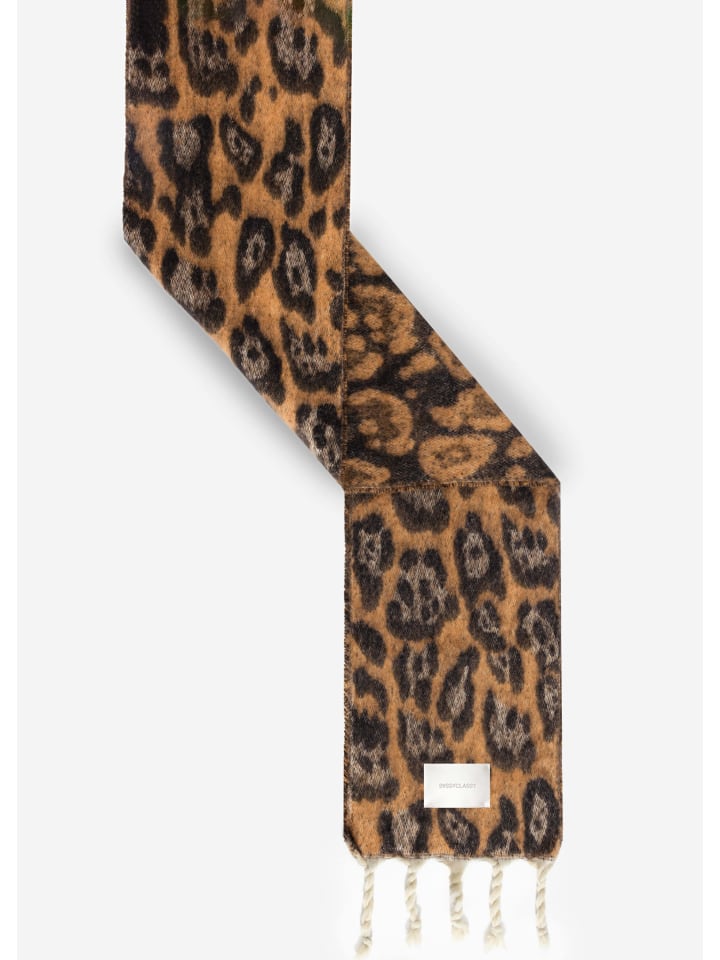 SASSYCLASSY Schal mit Leo-Print in Braun günstig kaufen onesize