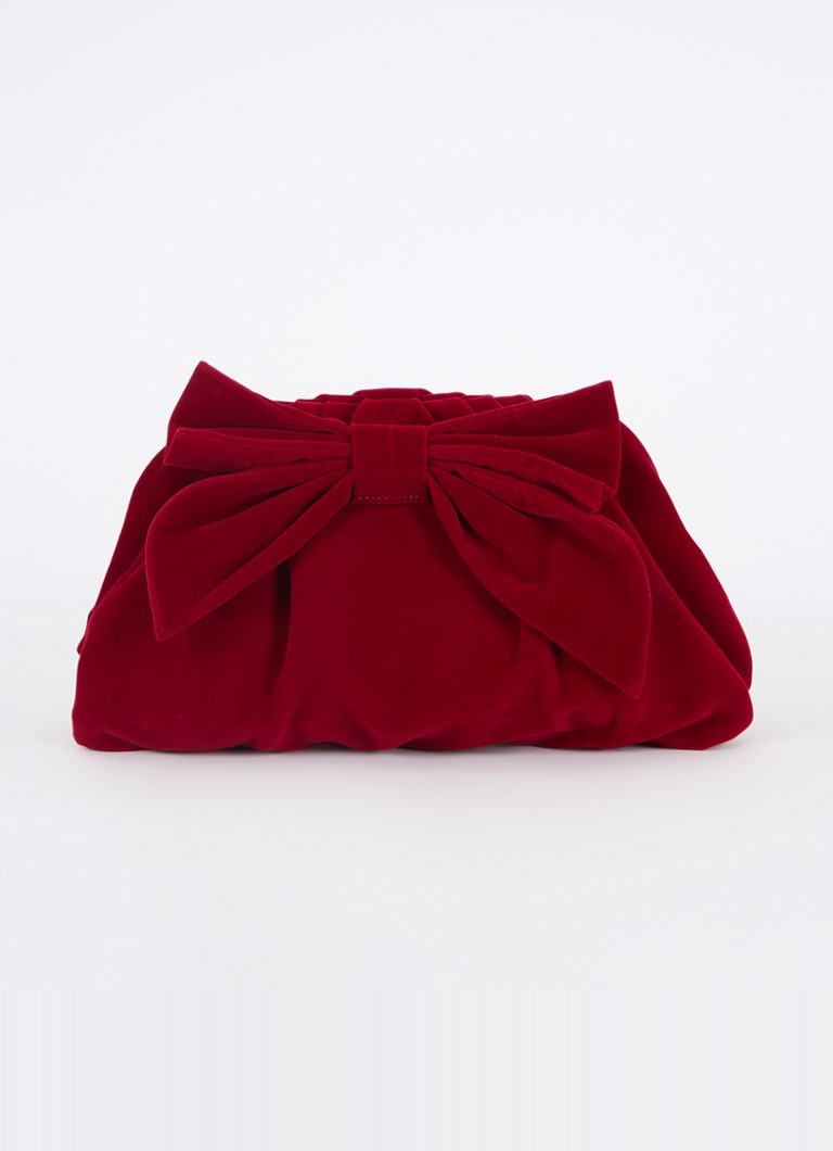 Becksöndergaard Bonita velvet clutch with bow detail