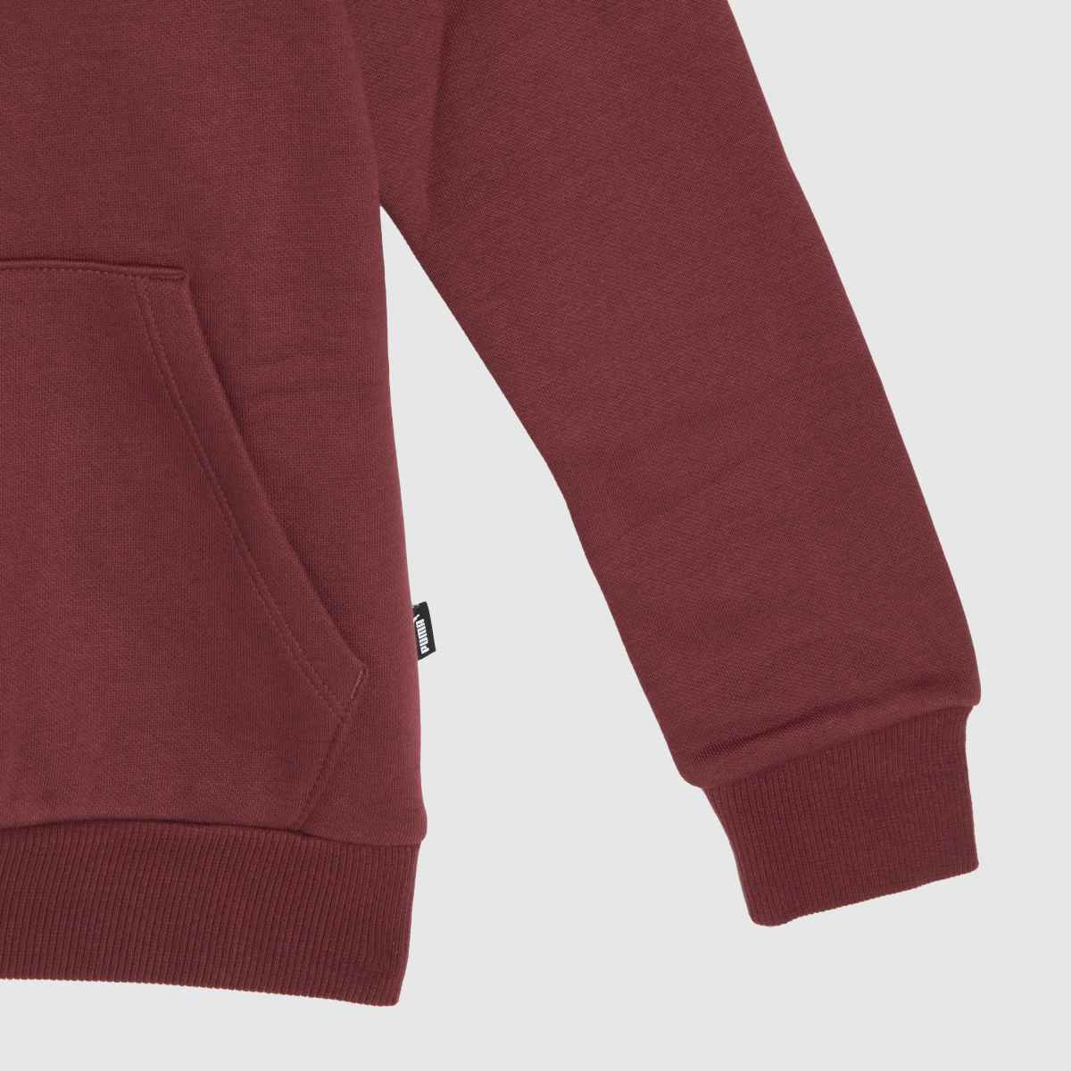 PUMA – Vinröd huvtröja med logotyp för barn