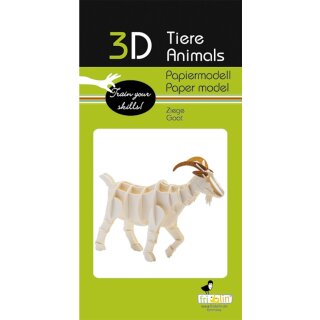 3D-Modell, Ziege, Spezialkarton, gelasert
