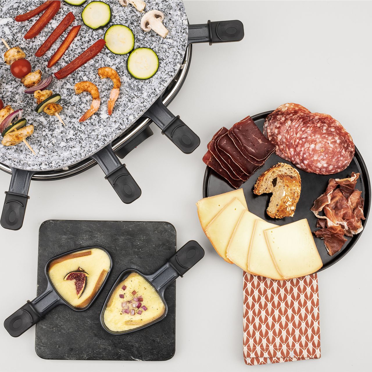 H.Koenig Raclette RP85 für 8 Personen mit Granitsteinplatte