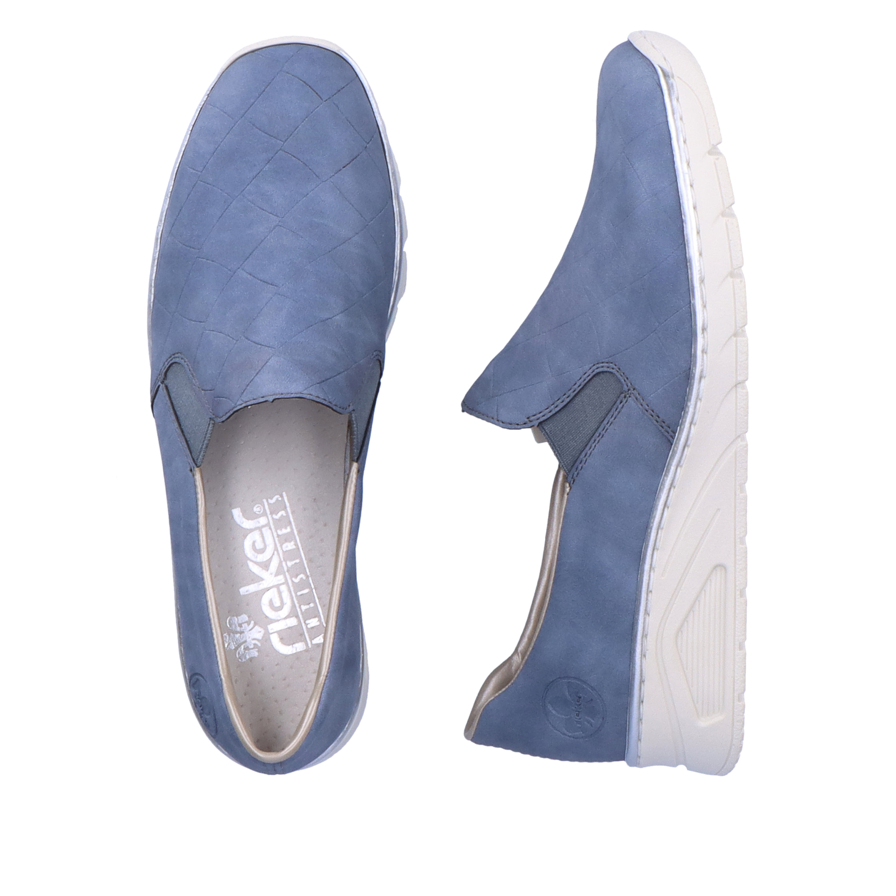 Rieker Damen Slipper schieferblau
