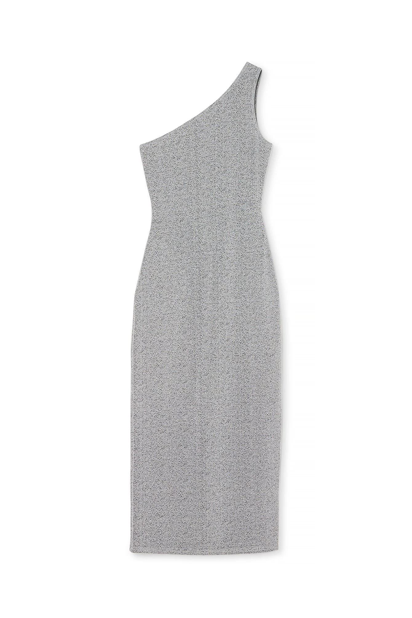 Einseitig schulterfreies Glitter-Kleid