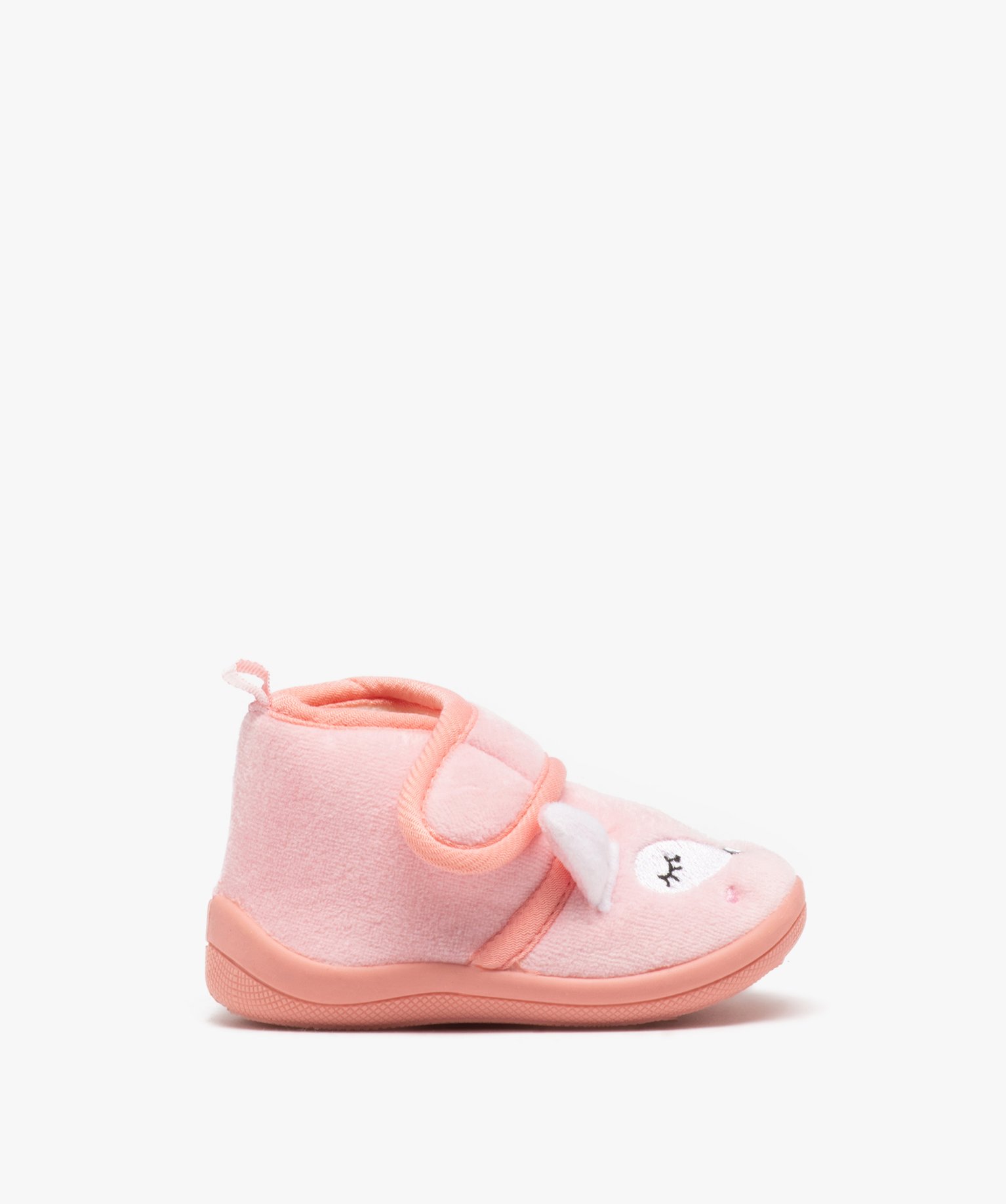 Chaussons bébé fille bottillon en velours motif renard rose | GEMO