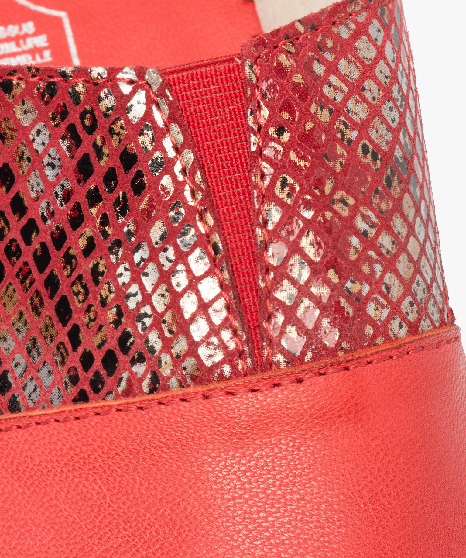Mules femme confort compensées à brides en cuir rouge | GEMO