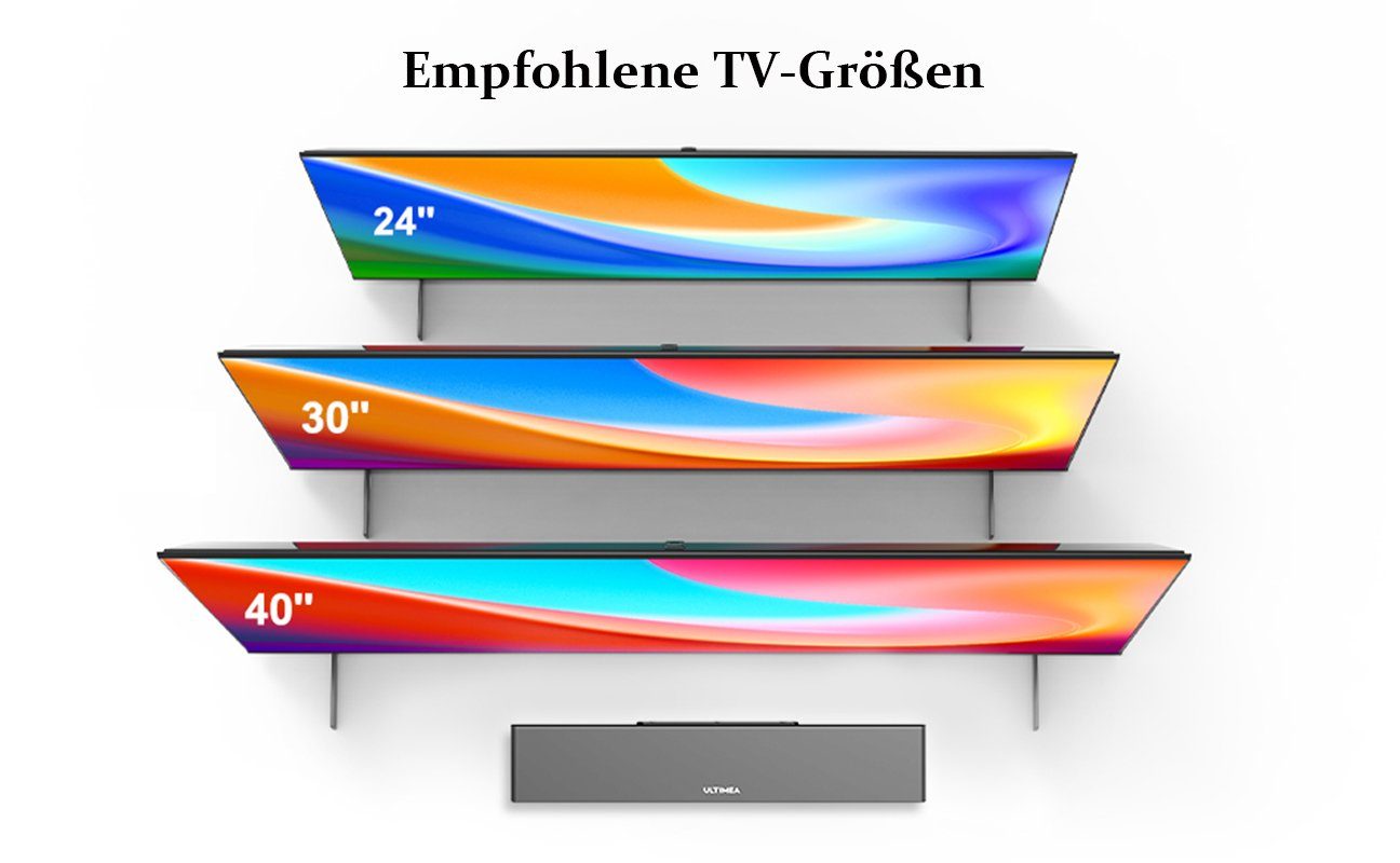 Ultimea 2.1 Surround TV Soundbar (5,25'' Tieftöner, BassMX, Bass Verbessert PC Lautsprecher)