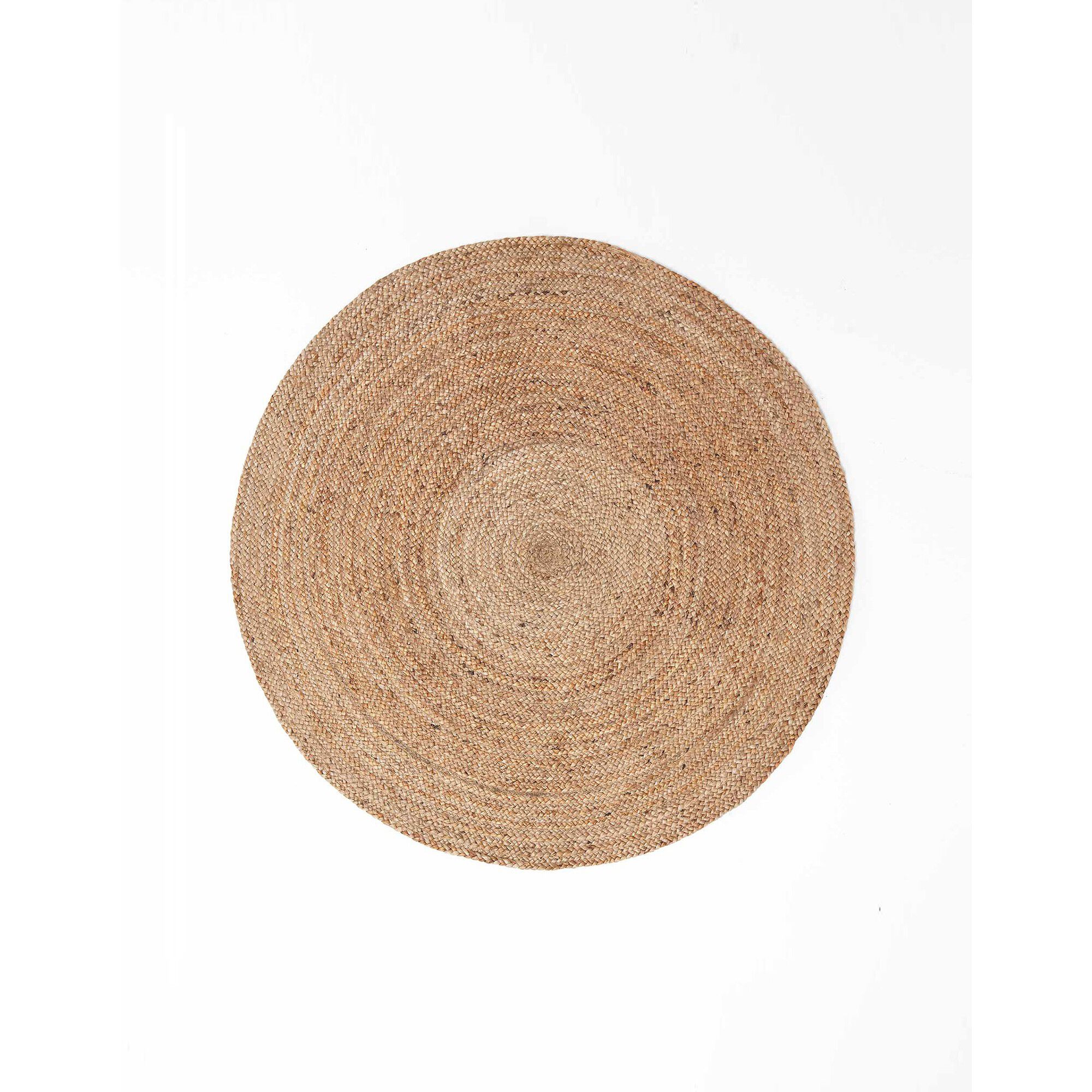 Tapis rond uni en jute tressé