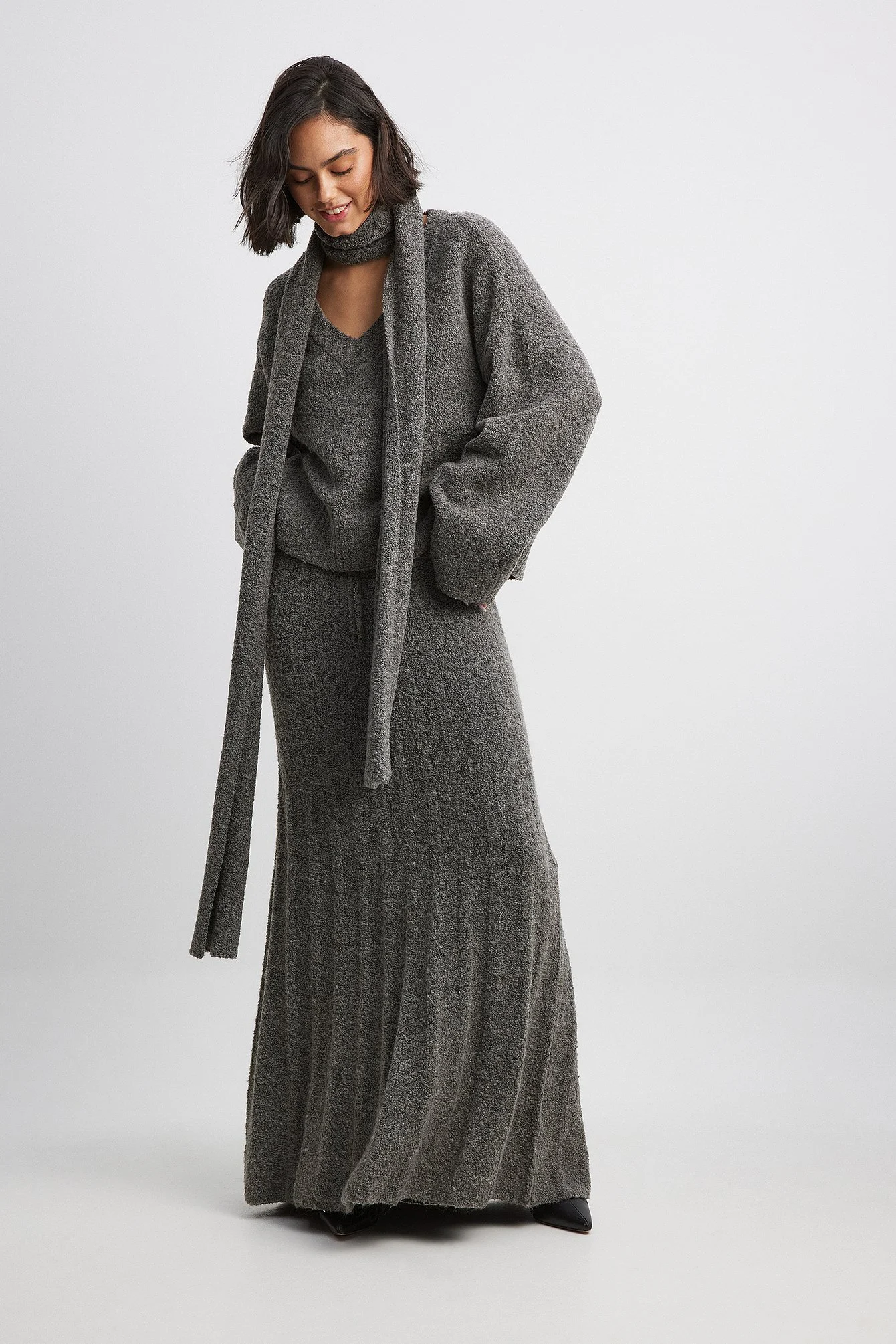 V-Ausschnitt Strickpullover