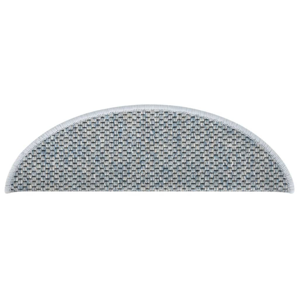 Stufenmatte Treppenmatten Selbstklebend Sisal-Optik 15 Stk. 56x17x3cm Blau, vidaXL, Rechteckig, Höhe: 0.53 mm