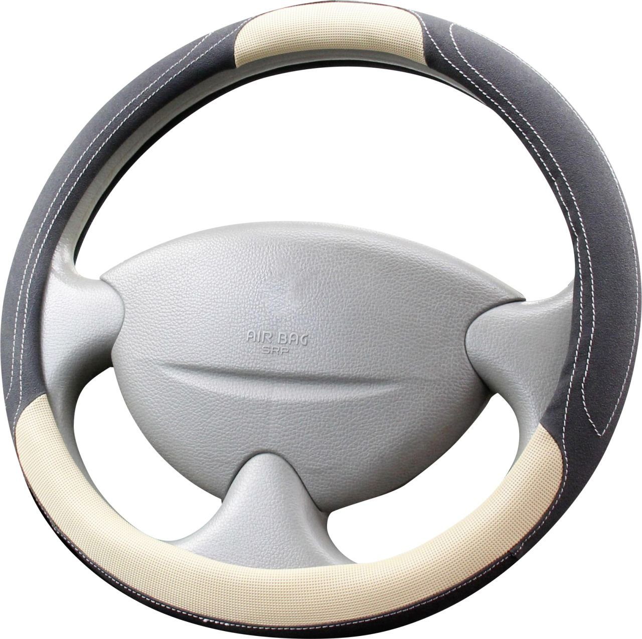 Cartrend Lenkradbezug Cartrend Lenkradhülle schwarz-beige