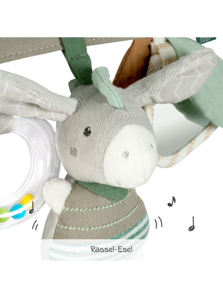 Fehn Kinderwagenkette mit Rassel & Quietsche - Esel & Schaf in grau,bunt günstig kaufen onesize