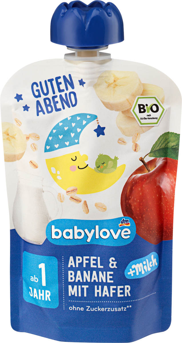 Quetschie Guten Abend Apfel-Banane-Hafer-Milch recyclebar ab 1 Jahr, 100 g
