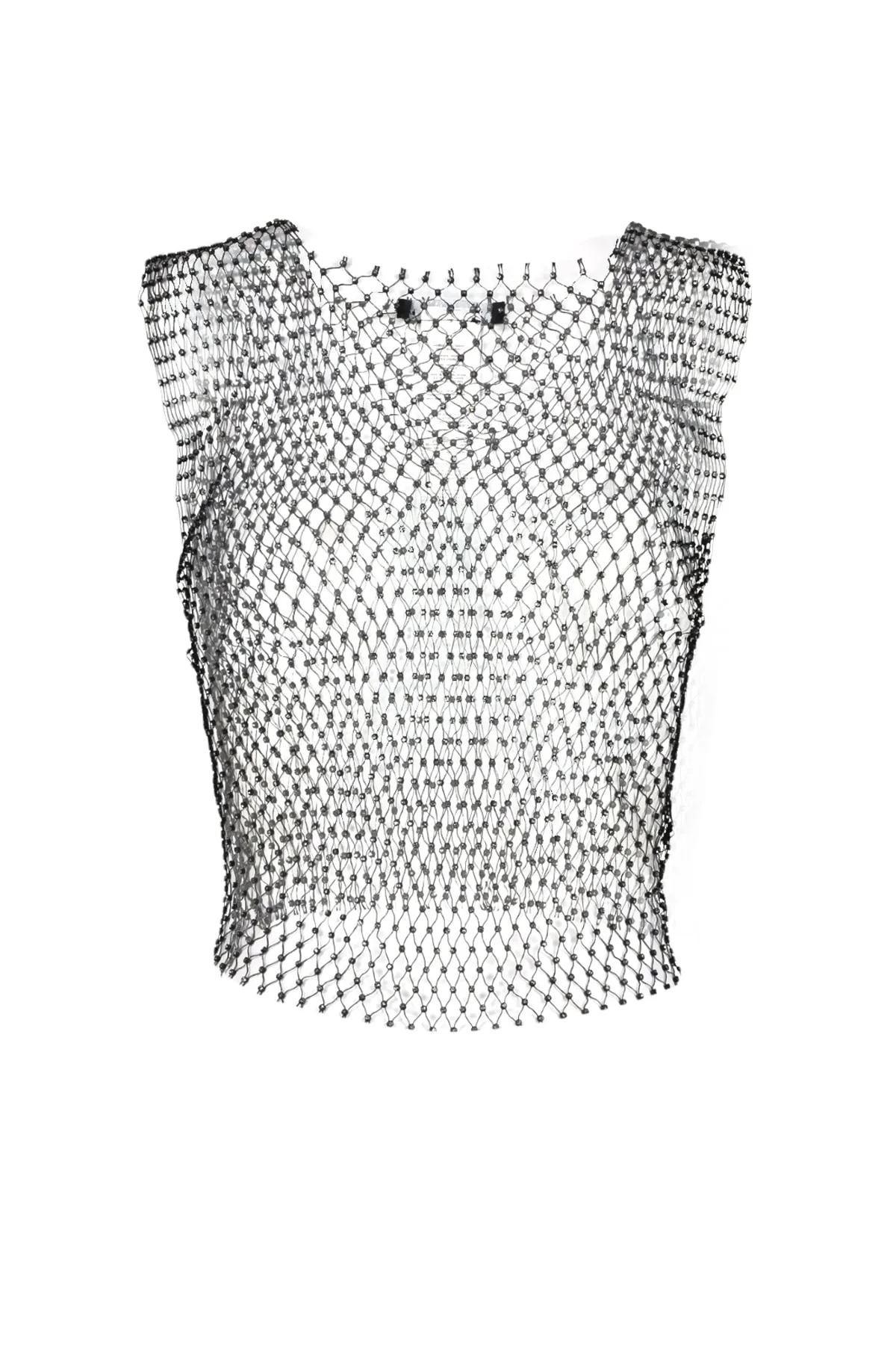 Trendyol Collection  Schwarze Crop-Strickbluse mit glänzendem Steinmuster TPRSS23BZ00084