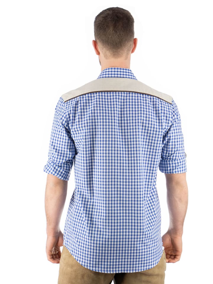 OS-Trachten Trachtenhemd Draker in mittelblau günstig kaufen
