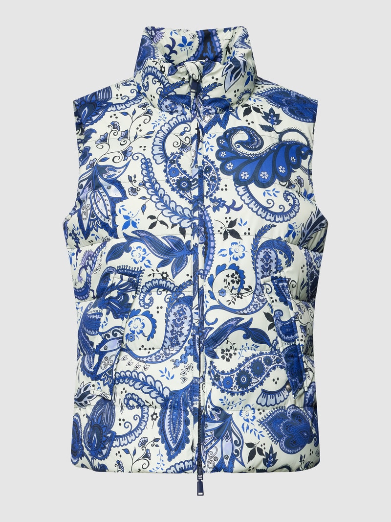 Weste mit Allover-Muster in bleu