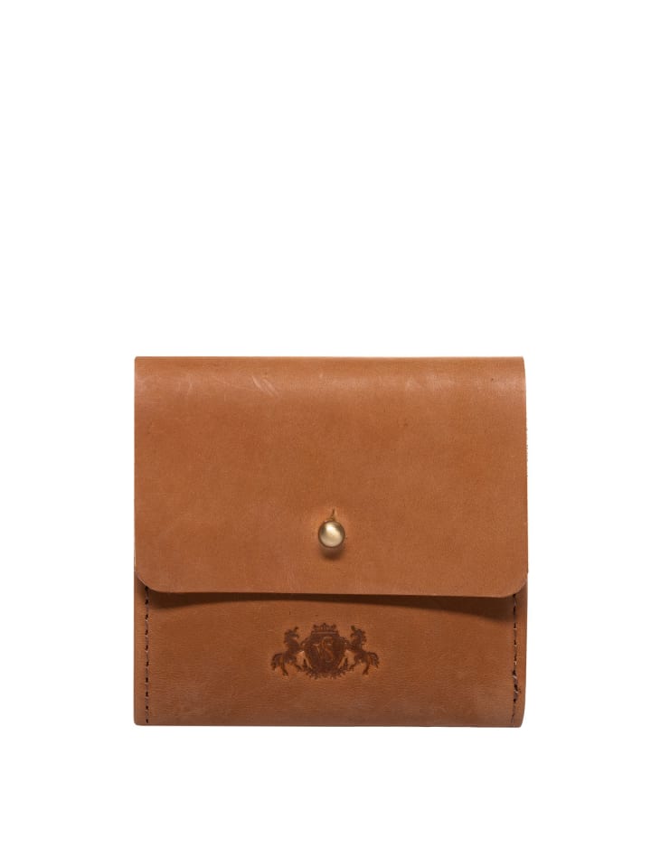 SID & VAIN Leder-Geldbörse echt Leder Geldbeutel Damen groß natural-hell-tan in beige günstig kaufen onesize