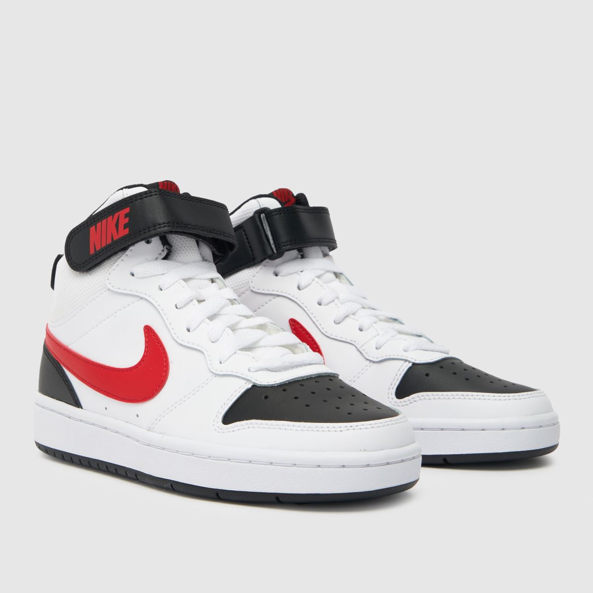 Nike Court Borough Mid 2 gyerek fehér és piros cipő