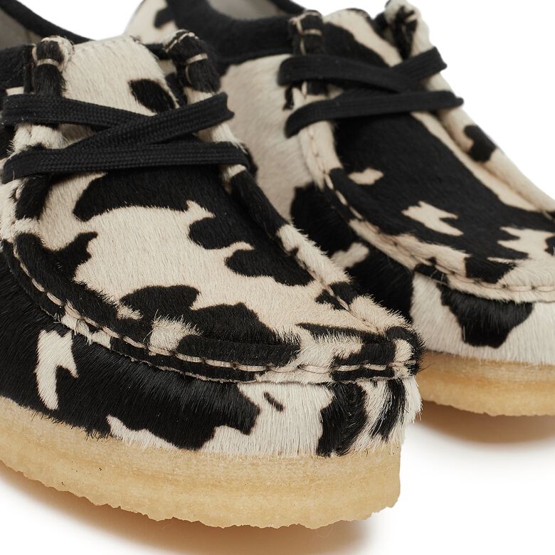 Clarks Wmns Wallabee cow print hairon